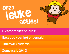 Kleertjes.com gebruik veel uitroeptekens in de tekst.