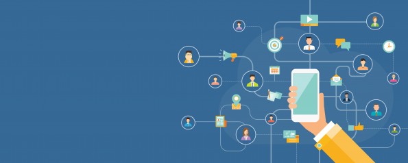 business marketing online connection on mobile concept