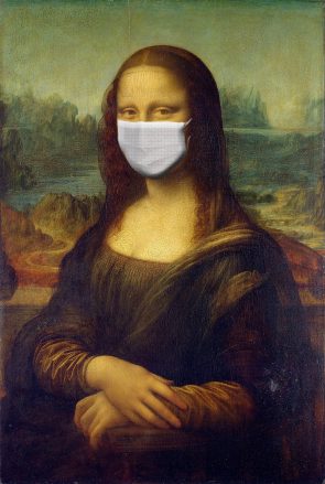 Mona Lisa met mondkapje.