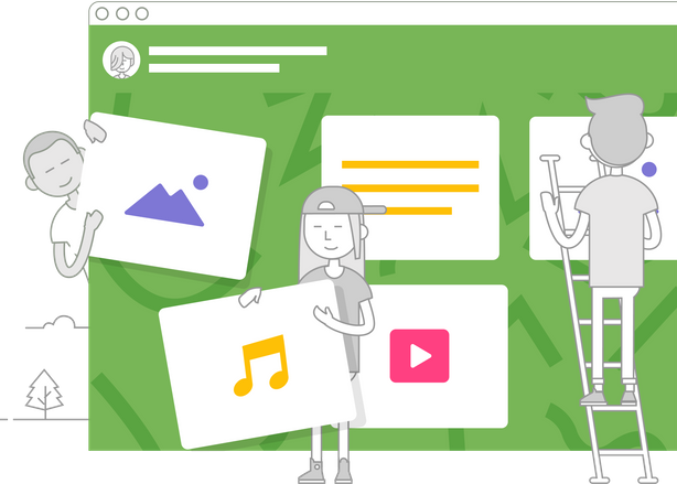 Grafische weergave van een Padlet-prikbord