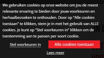 Goede cookiemelding