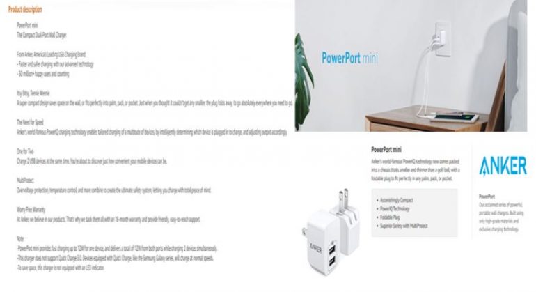 Links: traditionele productdescription. Rechts: A+ Product description