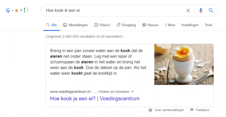 Google featured snippet ei.