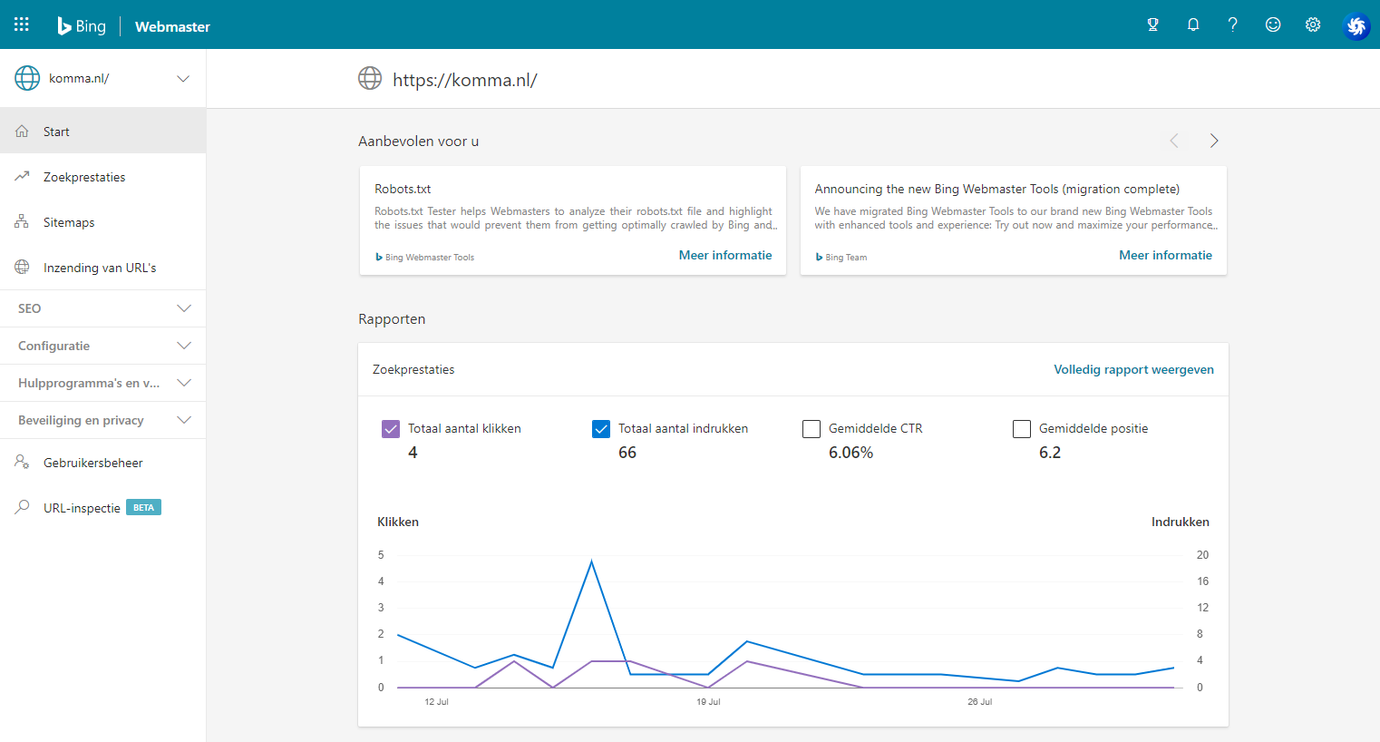 bing webmaster tools