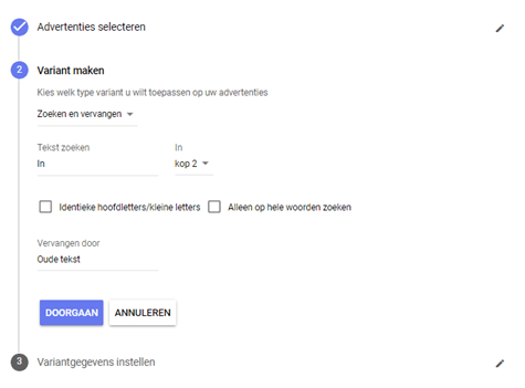 A/B-test dynamische content Google Ads.