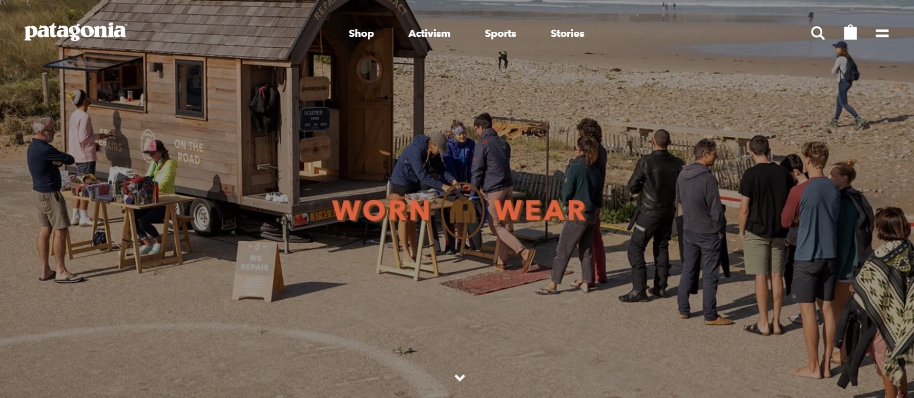 Patagonia website, een innovatief businessmodel.
