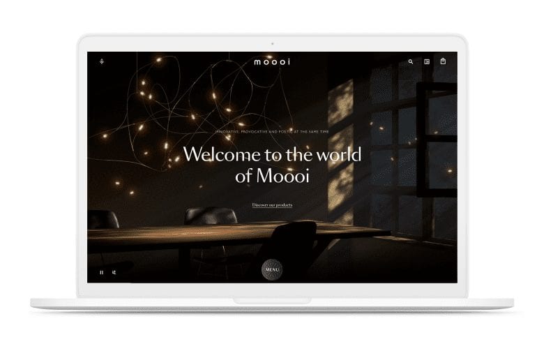 screenshot van website moooi