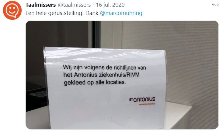 Een taalfout van een ziekenhuis.