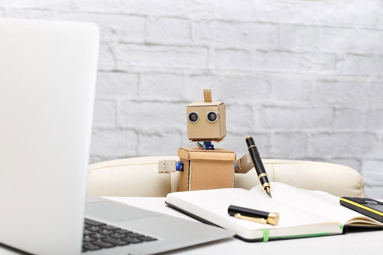 Robot schrijft.