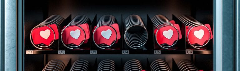Likes in een machine.