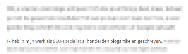 Voorbeeld van een interne link om meer leads en sales te genereren.