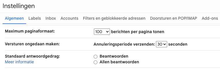 Screenshot van Gmail.