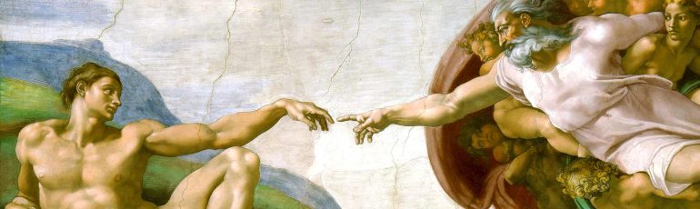 The Creation of Adam, geschilderd door Michelangelo.