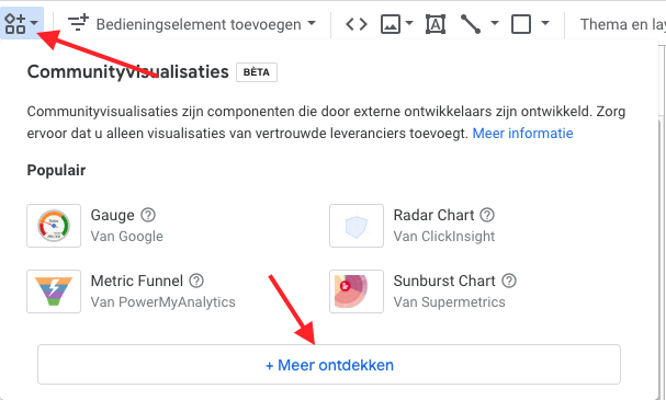 Community visualisatie toevoegen in Google Looker Studio