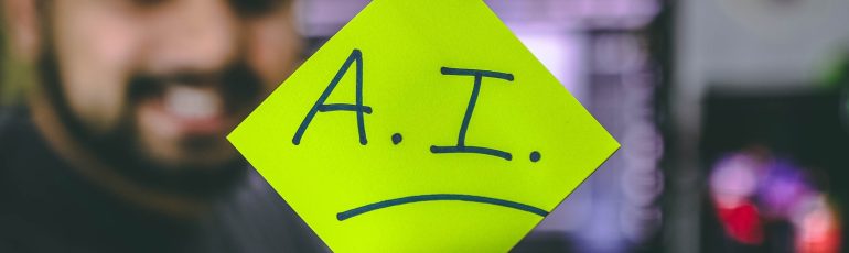 Post-it met AI erop ter illustratie van AI-content bron Unsplash