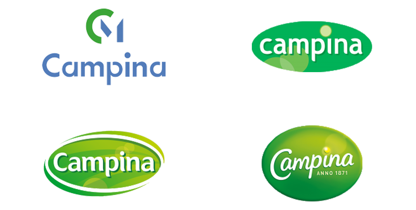 verschillende campina logos