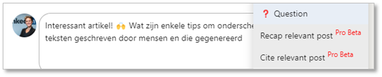 LinkedIn en ChatGPT - Engage AI Comment suggesties Tekst - Trudy Pannekeet