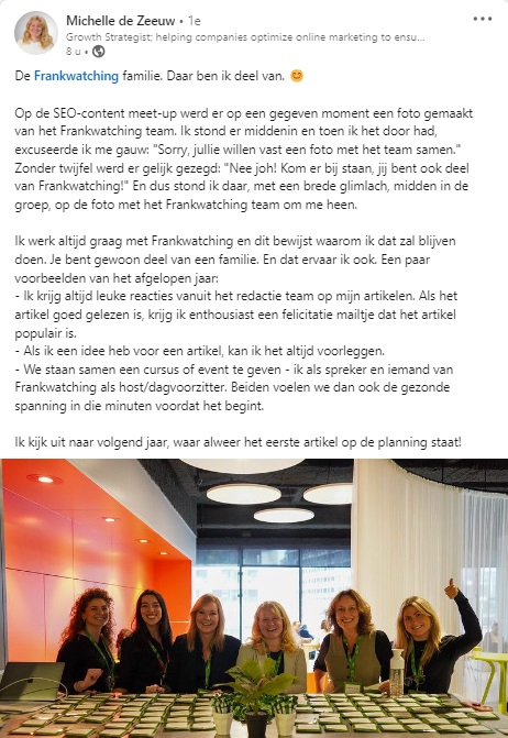 Post Michelle de Zeeuw op LinkedIn