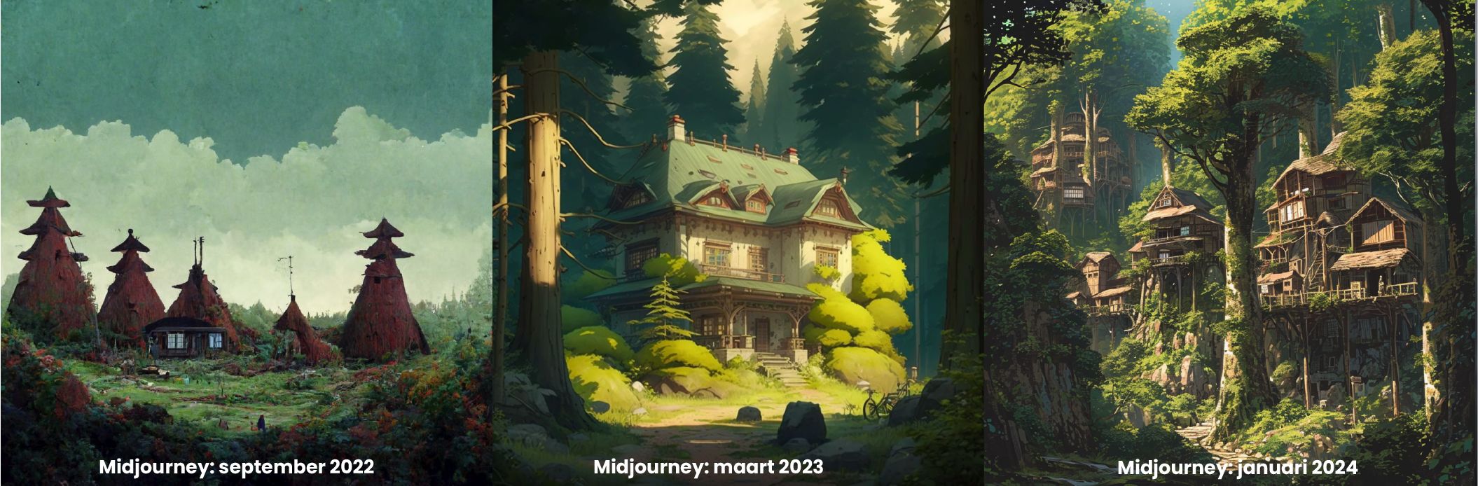Midjourney V4, V5 en V6 met elkaar vergeleken.