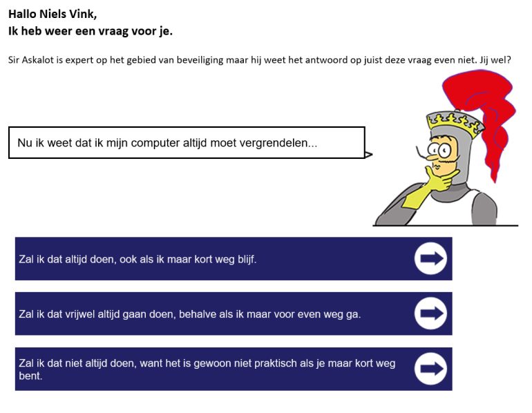 Een voorbeeld van een e-mail van Recourse.