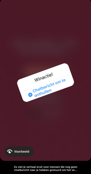 screenshot optie onthul in instagram stories